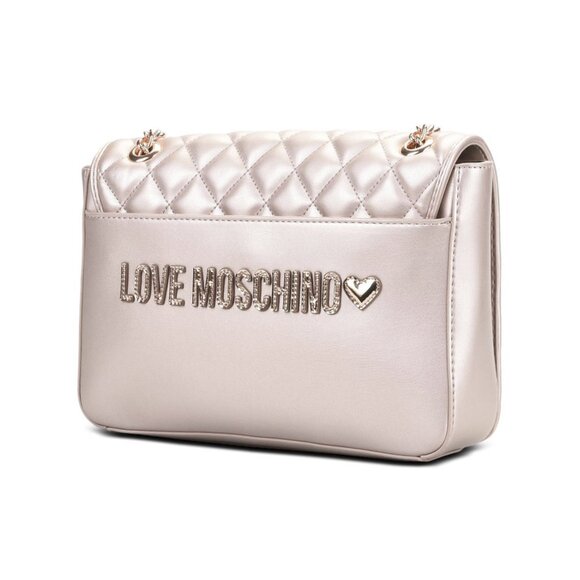 LOVE Moschino Borsa Quilted Bag Metallic Rose Gold - Brand New - Picture 1 of 9